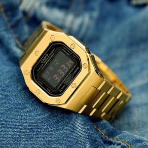 [발렌티노루디]지샥 커스텀 시계 시리즈 DW5600 스퀘어 일체형 골드 메탈케이스 공구포함