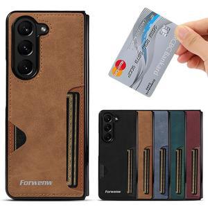 갤럭시Z폴드7 6 5 4 3 제트지 카드수납 빈티지 가죽 심플 슬림 커버 핸드폰 케이스