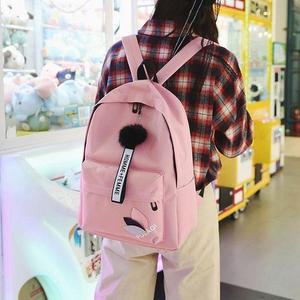 가벼운 여성 캔버스 백팩 초등학생 무지 에코 가방