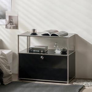 포스트모던 티노 미드센추리 철제 도어 모듈 수납장 77cm 2단