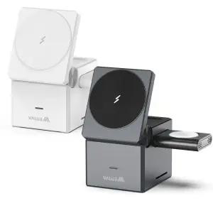 밸류엠 큐브 3in1 맥세이프 고속 무선 충전기 접이식 애플워치 에어팟 호환