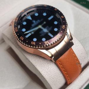 갤럭시워치6 커스텀 오렌지 사피레더 가죽스트랩 톱니 베젤링 세트 갤럭시워치 5 4 클래식 프로 호환