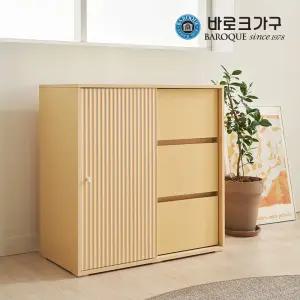 슬링 E0등급 템바 슬라이딩 1도어 800 서랍 수납장_착불배송