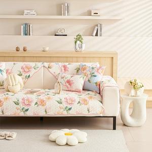 [러빙랩]꽃무늬 순면 쇼파패드 논슬립 소파 패드 리폼