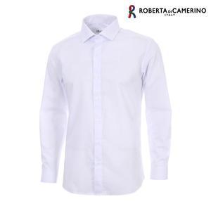 [Roberta di Camerino]TR혼방 솔리드 슬림핏 화이트 긴소매셔츠 RR0-359-1