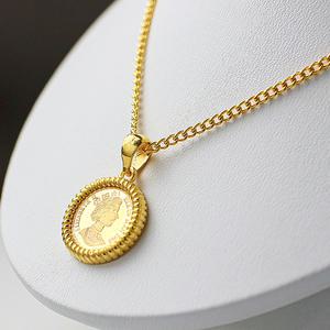 순금 엘리자베스 코인 목걸이 펜던트 3.75g 금 펜던트 7.5g 11.25g 메달 선물