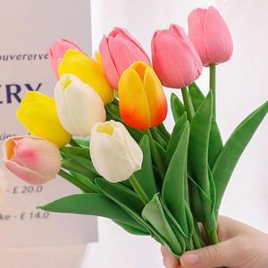 핑크 튤립 생화 꽃 인테리어 조화 튤립 꽃다발