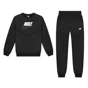 [나이키] NSW 스포츠웨어 플리스 크루 여성 트레이닝복세트 츄리닝 러닝복 블랙 FD3090-010