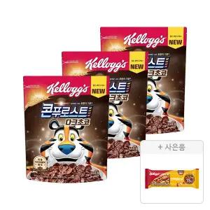 켈로그 콘푸로스트 다크초코 550g, 3개 + 증정(단백질바K 50g, 1개)