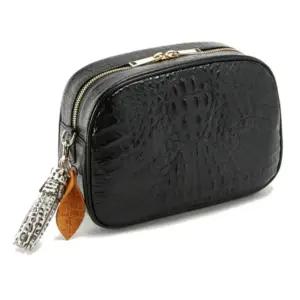 [롯데백화점]에스콰이아 여성 카이만 악어 크로스백 EHBFHB032BK