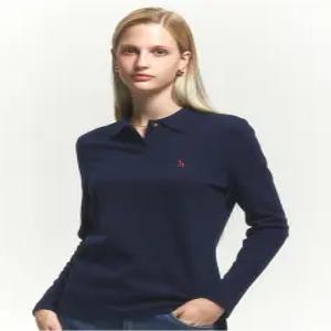 헤지스 여성 24FW 긴팔 피케 티셔츠 네이비 HSTS4DC81N2