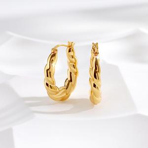 [골드팡] 18k 볼륨 트위스트 로프 링귀걸이