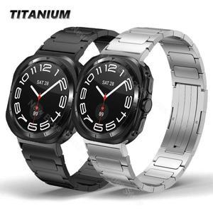 삼성호환 갤럭시 워치 7 울트라용 럭셔리 티타늄 밴드, 47mm 링크 팔찌, 간격 없는 스틸 스트랩
