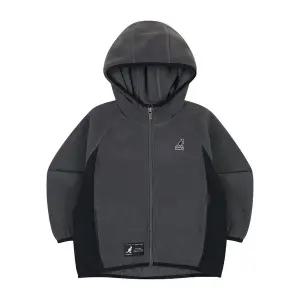 [캉골키즈](강남점)[강남2]우븐 믹스 플리스 후디드 점퍼 QD 0003 차콜 (AQDCJP00030CH)