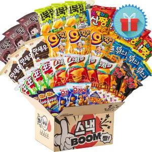 미니스낵 BOOM 2호 봉지과자 간식꾸러미 사무실 탕비실 학교 단체 과자선물세트 박스