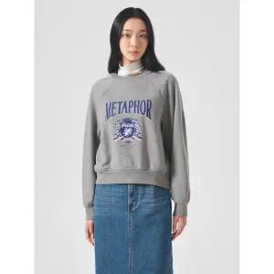 [에잇세컨즈] 래글런 슬리브 기모 그래픽 스웨트 셔츠  그레이 (324X41LYH3)