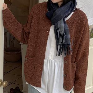 [공구우먼] [제작] 몰린 울 부클 가디건 78735 빅사이즈여성의류