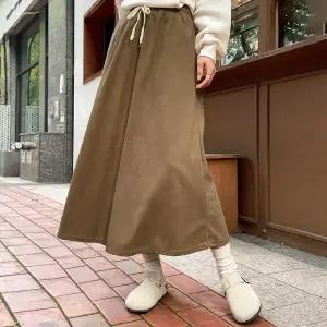 [핑크시슬리] 레시 코듀로이 스판 롱 스커트