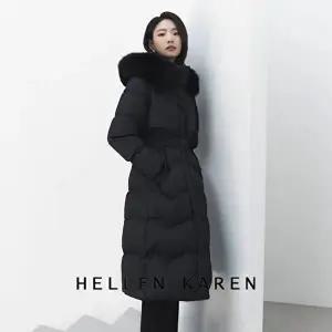 [헬렌카렌]THE PREMIUM 24 WINTER 폭스퍼 헝가리구스 롱 트렌치 다운