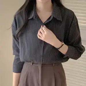 [코코블랑] 피치기모 스트라이프 셔츠