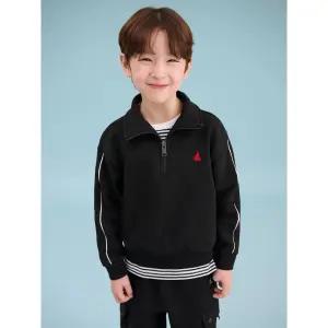 [BEANPOLE KIDS] [BEANPOLE KIDS] 칼라 스웨트 셔츠 & 스트라이프 티셔츠 세트  블랙 (BI5141U035) (BI5141U035)
