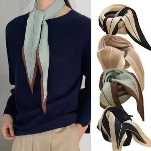 엔비 라인 배색 삼각 스카프 쁘띠