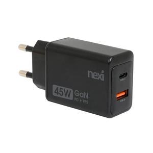 넥시 45W 고속 충전기 GaN PD3.0 PPS USB C타입 A타입 2포트 블랙