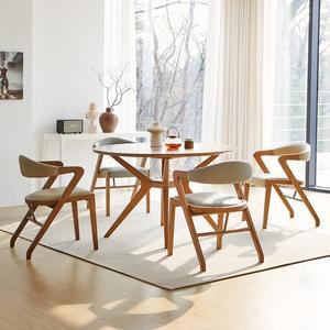 [스코나]젠틀리 애쉬 원목 1200 원형 4인 식탁 세트