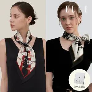 [최초가 69 000원]ELLE 칼린 방도 실크100 선물추천 롱 스카프 택1  +케이스)