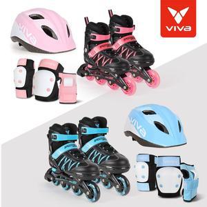 [기타][Viva] 비바 스피드900+솔리드헬멧+베이직보호대 3종 아동 인라인 보호대 세트