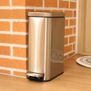 코지로움 주방 욕실 거실 사무실 다용도 슬림 스테인리스 모던 페달 휴지통 10L