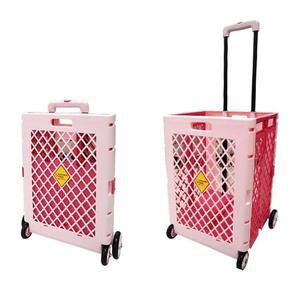 [BZHK42I5_51]구르마 가벼운 바구니 카트 특대 핑크