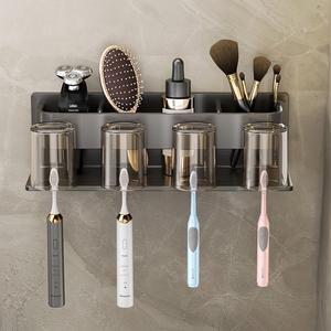 치솔 걸이 거치대 무타공 치약 4구 수납형 면도기 칫솔꽂이 칫솔걸이 2구 부착식