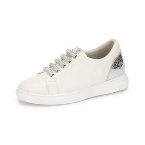 가죽 큐빅 밴드 스니커즈 Ivory 3cm