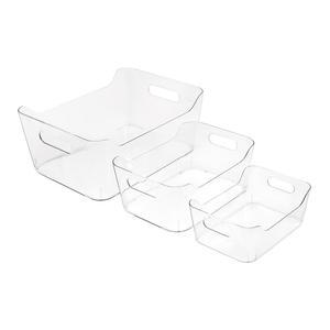 파스텔라 투명 손잡이 정리함 플라스틱 바스켓 보관함 팬트리 냉장고 다용도 리빙 박스 수납함 바구니 대형 중형 소형