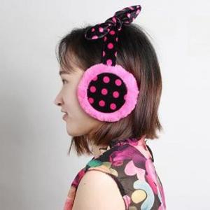 도트리본 머리띠귀마개겨울 털귀마개 방한