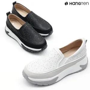 행텐 HTJA-6 여성용 패턴 큐빅 통굽 키높이 슬립온 스니커즈 단화