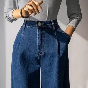 (안나앤모드) yuta 핀턱 세미 배기 데님 [데님DQ840]