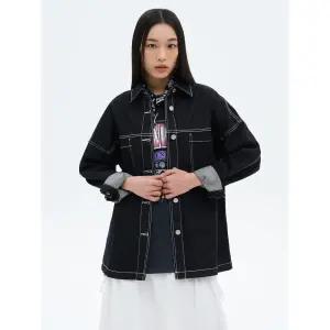 [에잇세컨즈] [에잇세컨즈] 레귤러 데님셔켓 네이비 (355264LPER) (355264LPER)