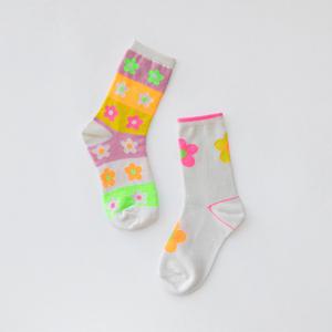 [아이러브제이] KR.리샤 플라워 양말 2종 SET JXSSO18