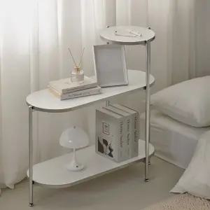 퍼니코 오프 3단 라운드 사이드 선반 수납 협탁 테이블 640/840