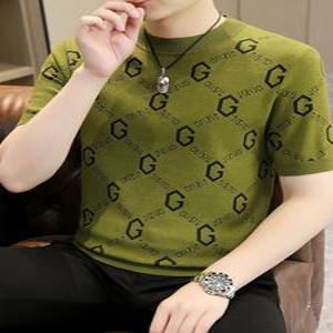 반팔 니트 티 스웨터 남자 남성 가을 겨울 트렌디한 슬림 라운드 넥 바닥 셔츠 캐주얼하고 다재다능하며 따