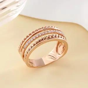 [비앤비골드] 14K 큐빅 골드볼 레이어드 볼드 반지 SRS40898