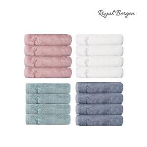 [로얄베르겐] 프리미엄 뱀부타올 욕실수건 솔리드디자인 4P