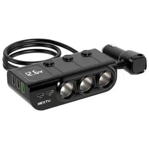 차량용 시거잭 3구 고속충전기 PD충전 USB C타입 멀티포트 개별 스위치 블랙박스 핸드폰 소캣 잭 전원공급