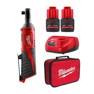 밀워키 M12 IR-252B 충전 임팩트라쳇 12V 2.5Ah 고출력 배터리 2개 세트