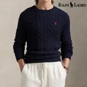 폴로랄프로렌 남성 코튼 케이블 니트 스웨터 네이비 710775885-001
