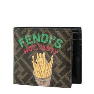 [로로모다]  FF  브라운 캔버스 남성 반지갑 / UKC002018 084