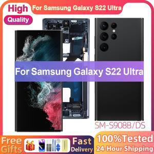 삼성 S22 울트라 5G S908 LCD 터치 스크린 디지타이저 용 AMOLED 디스플레이 교체
