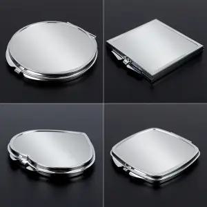 해피J보따리 스텐 접이식 미니 양면 손거울 컴팩트한 사이즈 휴대용 접이식손거울